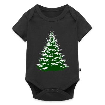 O fir tree snow covered fir spruce xmas - Baby Premium short-sleeve bodysuit - black - Front