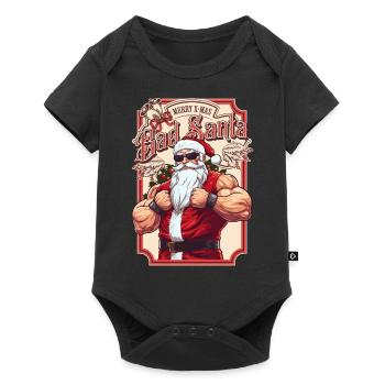 Bath Santa Claus Muscles Strong Christmas - Baby Premium short-sleeve bodysuit - black - Front