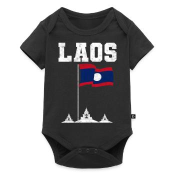 Laos Lao Laotien drapeau Temple Lao I cadeau - Body à manches courtes Premium Bébé - noir - Devant
