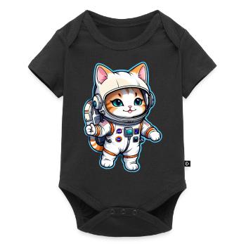 Astronaut Cat - Space - Baby Premium short-sleeve bodysuit - black - Front