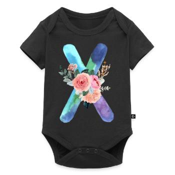 Lettre x watercolor - Body à manches courtes Premium Bébé - noir - Devant