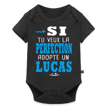 Lucas Si tu veux la perfection adopte un lucas - Body à manches courtes Premium Bébé - noir - Devant