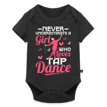 Ne sous-estimez jamais une fille qui aime les claquettes - Body à manches courtes Premium Bébé - noir - Devant