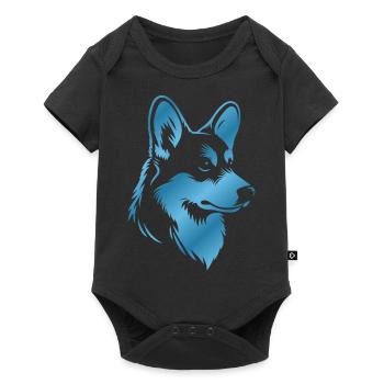 Corgi Drawing Dog Head - Baby Premium short-sleeve bodysuit - black - Front