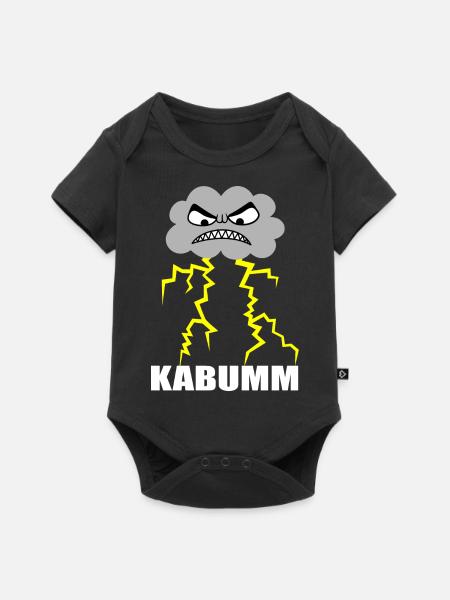 Blitz, Donner, Wetter, Gewitter, Zorn, Wut, Krach - Baby Premium Kurzarmbody - Schwarz