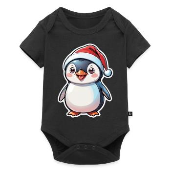 Penguin Christmas Hat - Baby Premium short-sleeve bodysuit - black - Front