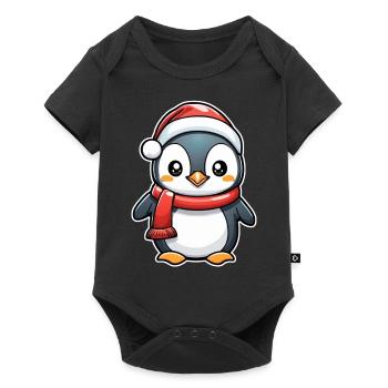 Penguin Christmas Hat - Baby Premium short-sleeve bodysuit - black - Front
