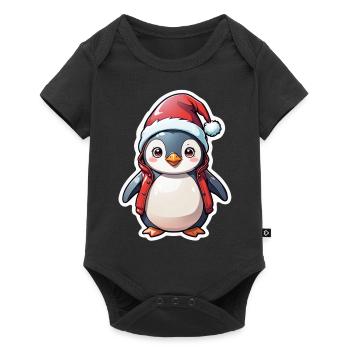 Penguin Christmas Hat - Baby Premium short-sleeve bodysuit - black - Front