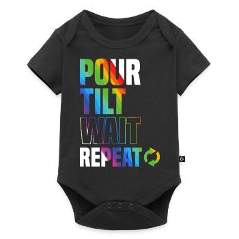 Acrylgießen - Baby Premium Kurzarmbody - Schwarz - Vorne