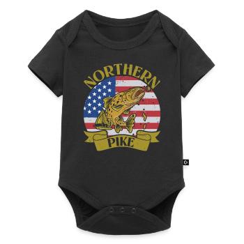 Pike, Fisherman, Angler, Freshwater, USA - Baby Premium short-sleeve bodysuit - black - Front