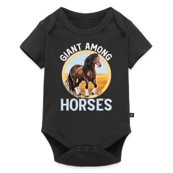 Cheval à sang froid Amateurs de chevaux à cheval - Body à manches courtes Premium Bébé - noir - Devant