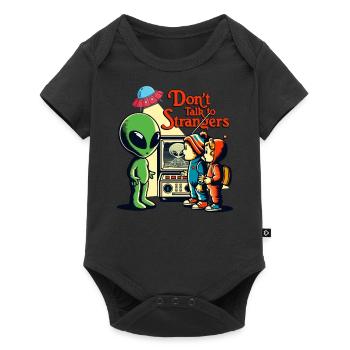 Ne parlez pas aux étrangers extraterrestres - Body à manches courtes Premium Bébé - noir - Devant