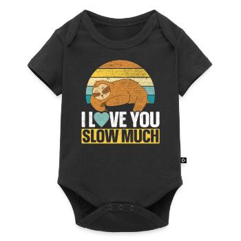 Valentine's Day Gift February 14 Cute Sloth - Baby Premium short-sleeve bodysuit - black - Front