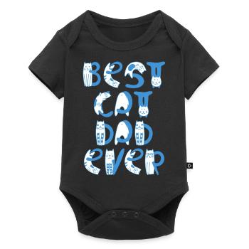 Bester Katzenvater aller Zeiten - Baby Premium Kurzarmbody - Schwarz - Vorne