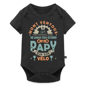 Vélo velo Mont Ventoux cadeau papy cycliste - Body à manches courtes Premium Bébé - noir - Devant
