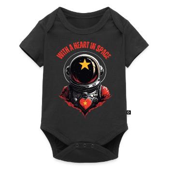 Avec un cœur dans l’espace - Body à manches courtes Premium Bébé - noir - Devant
