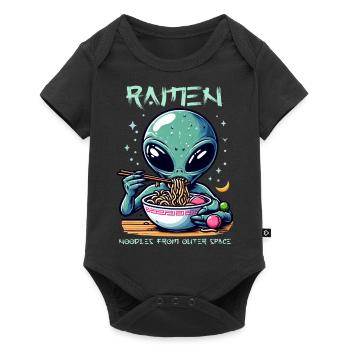Outer Space Ramen Alien Nudeln - Baby Premium Kurzarmbody - Schwarz - Vorne