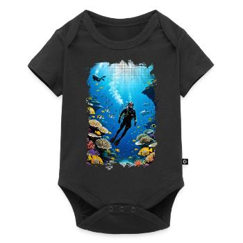 plongée sous marine - Body à manches courtes Premium Bébé - noir - Devant