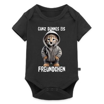 Glace très mince ami guépard - Body à manches courtes Premium Bébé - noir - Devant