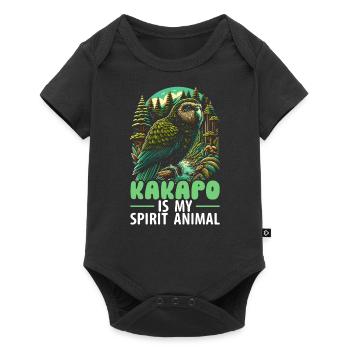Kakapo amoureux de Nouvelle-Zélande hibou perroquet oiseau - Body à manches courtes Premium Bébé - noir - Devant