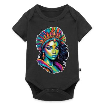 Afro Woman - Beauty - Baby Premium short-sleeve bodysuit - black - Front