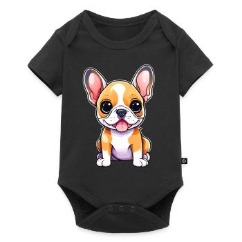 Cute French Bulldog Puppy - Baby Premium short-sleeve bodysuit - black - Front