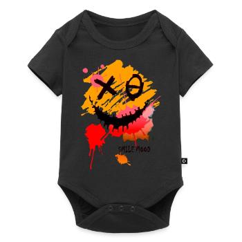 Smile Cartoon Vector Smile Funny Icon Happy Face - Baby Premium short-sleeve bodysuit - black - Front