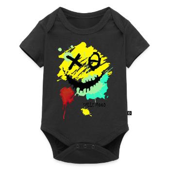 Smile Cartoon Vector Smile Funny Icon Happy Face - Baby Premium short-sleeve bodysuit - black - Front