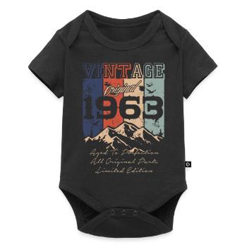 Legendärer Jahrgang 1963 - Baby Premium Kurzarmbody - Schwarz - Vorne