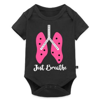 Just breath funny lungs - Baby Premium short-sleeve bodysuit - black - Front
