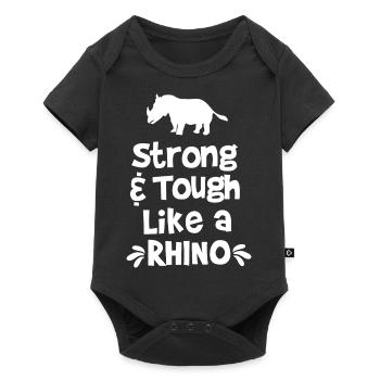 Strong and tough like a rhino - Baby Premium short-sleeve bodysuit - black - Front