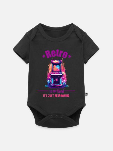 Retro Gaming Arcade Geschenk - Baby Premium Kurzarmbody - Schwarz