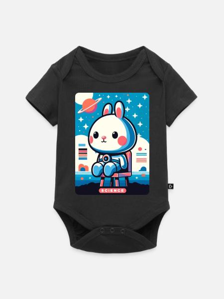 Space Explorer Bunny - Baby Premium Kurzarmbody - Schwarz