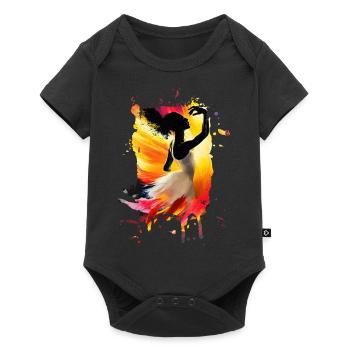 Belle femme peinture art visage femme colorée - Body à manches courtes Premium Bébé - noir - Devant