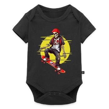 Skateboard Squelette - Body à manches courtes Premium Bébé - noir - Devant