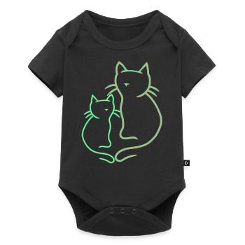 Cat Teens Kids Cats Vintage 80's Retro - Baby Premium short-sleeve bodysuit - black - Front