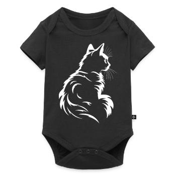 Chat, Motif De Chat - Body à manches courtes Premium Bébé - noir - Devant