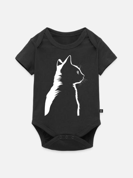 Katze, katzenmotiv - Baby Premium Kurzarmbody - Schwarz