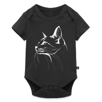 Cat, Cat Motif, Cat Face - Baby Premium short-sleeve bodysuit - black - Front