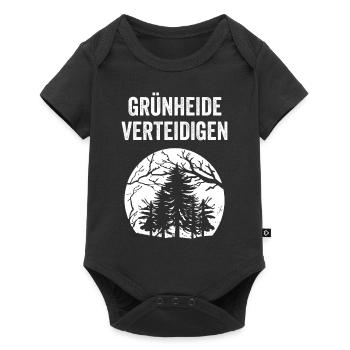 GRÜNHEIDE VERTEIDIGEN - Baby Premium Kurzarmbody - Schwarz - Vorne