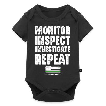 Monitor Inspect Investigate Repeat Border Patrol - Baby Premium Kurzarmbody - Schwarz - Vorne