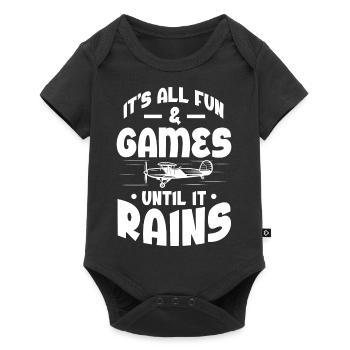 It's all fun and games until it rains RC plane - Baby Premium short-sleeve bodysuit - black - Front
