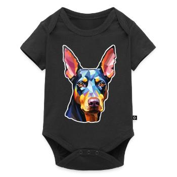Doberman Pinscher psychedelic - Baby Premium short-sleeve bodysuit - black - Front