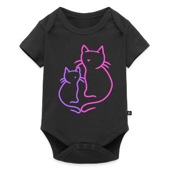 Retro Cats Vintage 90's 80's Cat Child Summer - Baby Premium short-sleeve bodysuit - black - Front