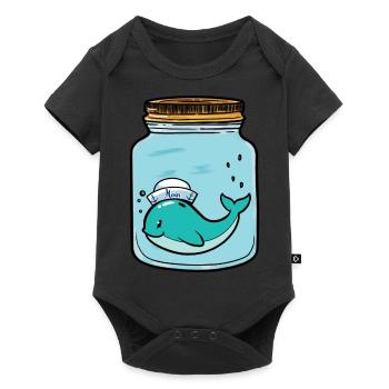 Whale Fish Fish Aquarium Zoology Zoo Animals - Baby Premium short-sleeve bodysuit - black - Front
