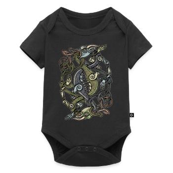 Wikinger Drachen - Baby Premium Kurzarmbody - Schwarz - Vorne