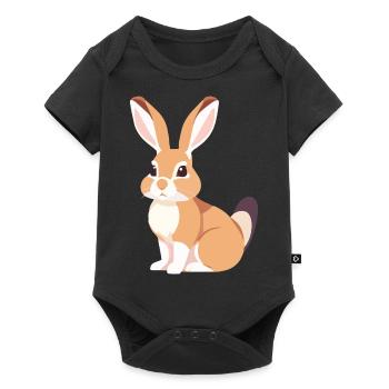 Lapin aux longues oreilles, lapin mignon - Body à manches courtes Premium Bébé - noir - Devant