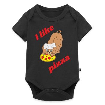 I like pizza - Baby Premium short-sleeve bodysuit - black - Front