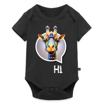 Giraffe diversity CSD rainbow 3D saying balloon - Baby Premium short-sleeve bodysuit - black - Front