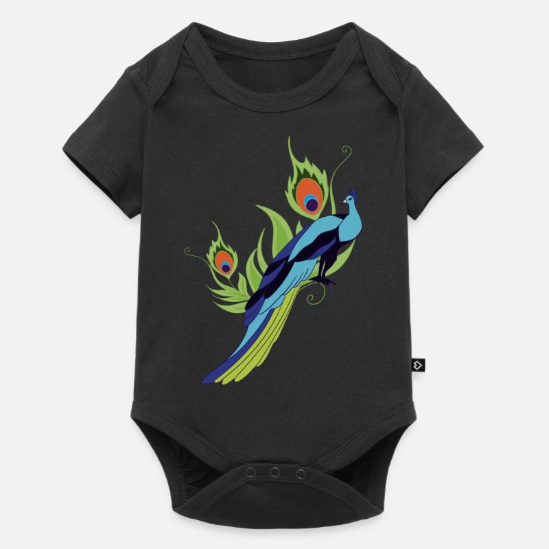 paon - Body à manches courtes Premium Bébé - noir